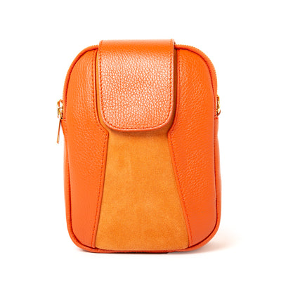 Saffron Leather & Suede Cross Body Handbag